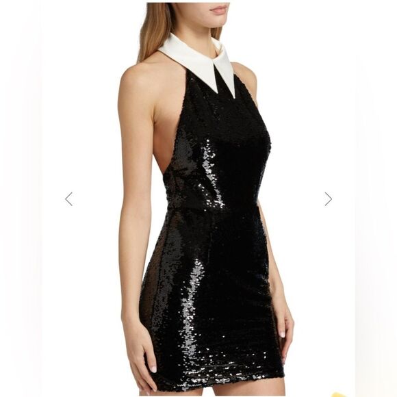 NWOT BRONX AND BANCO Wednesday Sequin Halterneck Mini Dress - Picture 4 of 16